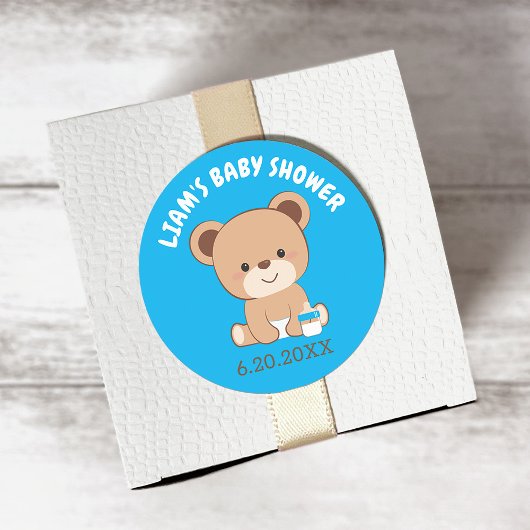 Cute Baby Beer Sticker (blauwe achtergrond)