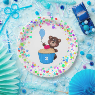 Cute Baby Beer Vanille Cupcake Verjaardag Papieren Bordje