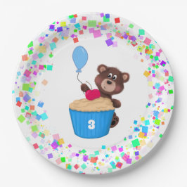 Cute Baby Beer Vanille Cupcake Verjaardag Papieren Bordje