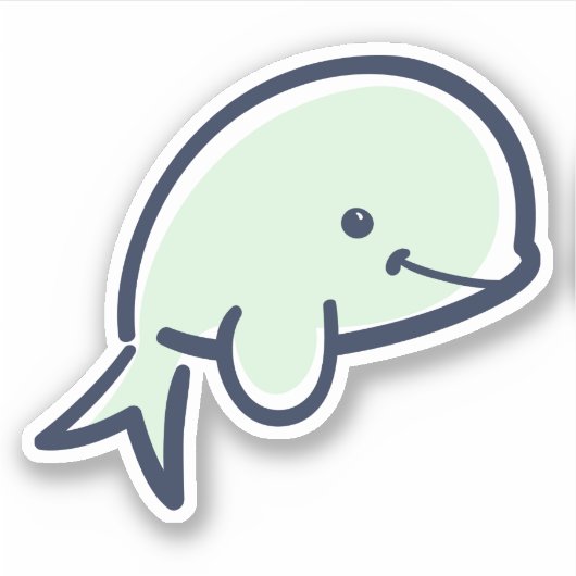 Cute Baby Beluga Whale Cartoon Scrapbook Sticker (Voorkant)