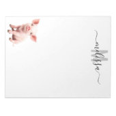 Cute Baby Big Waterverf Monogram Naam Notitieblok (Voorkant)