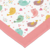 Cute Baby Bird Heart Pink Blauwgroen Paars Persone Tafelkleed (Gekanteld)