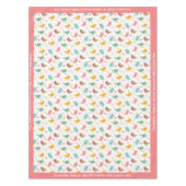 Cute Baby Bird Heart Pink Blauwgroen Paars Persone Tafelkleed (Voorkant)