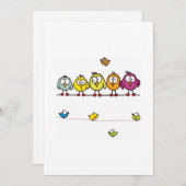 Cute baby bird voor je leuke uitnodiging (Voorkant / Achterkant)