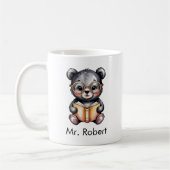 Cute Baby Black Bear Reading a Book Custom Koffiemok (Links)