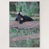 Cute Baby Black Beer Cub-klimboom Legpuzzel (Verticaal)