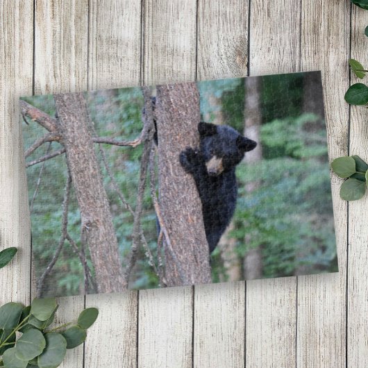 Cute Baby Black Beer Cub-klimboom Legpuzzel