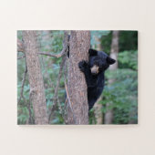 Cute Baby Black Beer Cub-Natuur klimboom Legpuzzel (Horizontaal)