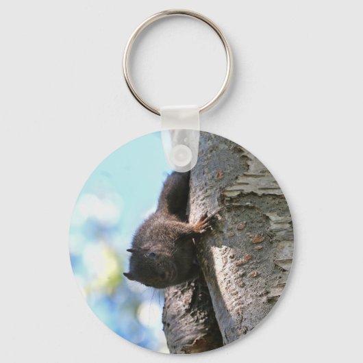 Cute Baby Black Squirrel Sleutelhanger (Voorkant)