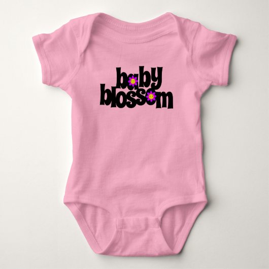 Cute Baby bloesems glimlachend Paarse Daisies Romper (Voorkant)