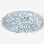 Cute Baby Blue Boho Rainbow Patroon Papieren Bordje (Gekanteld)