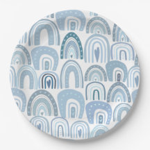 Cute Baby Blue Boho Rainbow Patroon