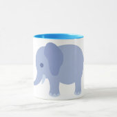 Cute Baby Blue Cartoon Elephant met Tusks Mok (Midden)