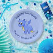 Cute Baby Blue Dragon Papieren Bordje (Feest)