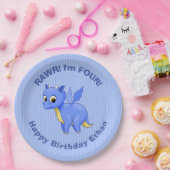 Cute Baby Blue Dragon Papieren Bordje (Feest)