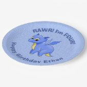 Cute Baby Blue Dragon Papieren Bordje (Gekanteld)