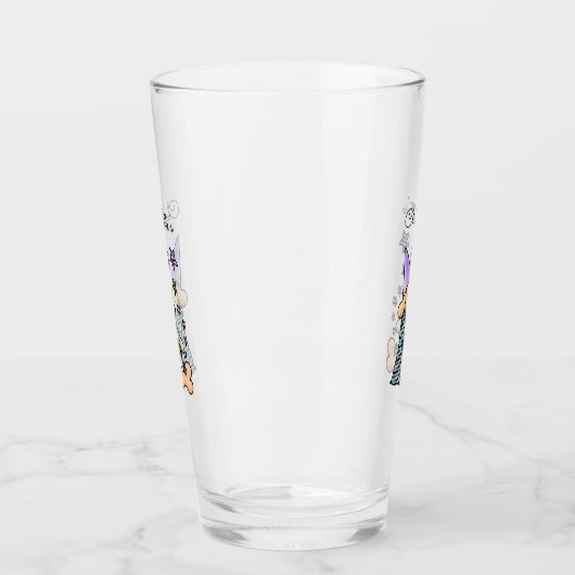 Cute Baby Blue en Black Elegant Funny Dog Glas (Links)