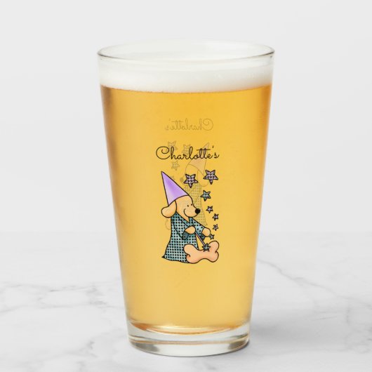 Cute Baby Blue en Black Elegant Funny Dog Glas (Voorkant gevuld)