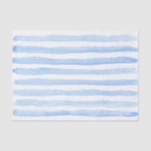 Cute Baby Blue en White Waterverf Striped