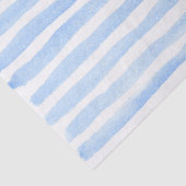 Cute Baby Blue en White Waterverf Striped Tissuepapier (Detail)