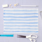 Cute Baby Blue en White Waterverf Striped Tissuepapier (Craft)
