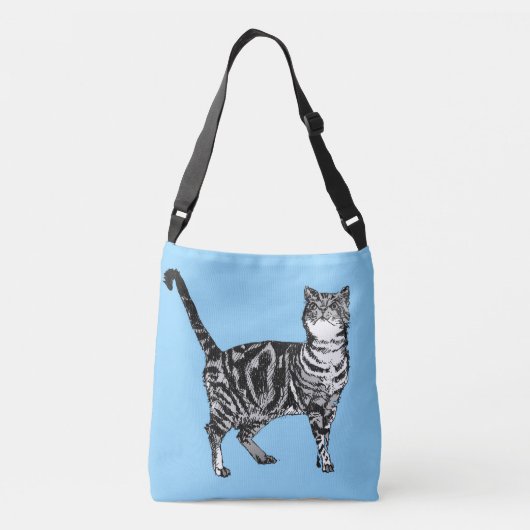 Cute Baby Blue Girls Tabblad Kattenhandtas Crossbody Tas (Achterkant)