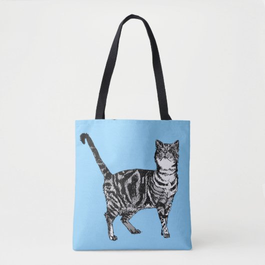 Cute Baby Blue Girls Tabby Cat cats Canvas tas (Voorkant)