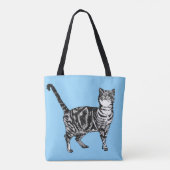 Cute Baby Blue Girls Tabby Cat cats Canvas tas (Achterkant)
