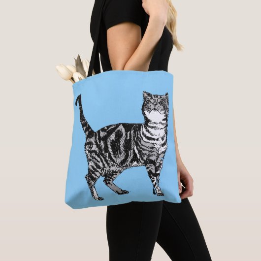Cute Baby Blue Girls Tabby Cat cats Canvas tas (Dichtbij)
