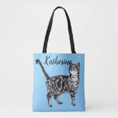 Cute Baby Blue Girls Tabby Cat cats Canvas tas (Voorkant)