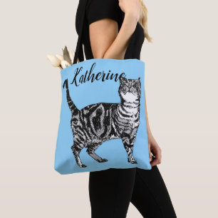 Cute Baby Blue Girls Tabby Cat cats Canvas tas