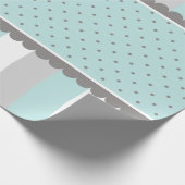 Cute Baby Blue & Gray Stripes and Polka Dots Cadeaupapier (Hoek)