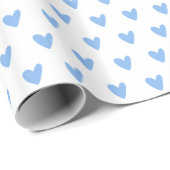 Cute Baby Blue Hearts Patroon Cadeaupapier (Rol Hoek)