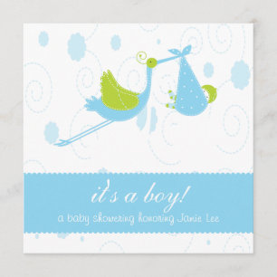 Cute Baby Blue "het is een jongen" Baby shower Kaart