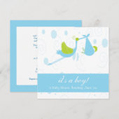 Cute Baby Blue "het is een jongen" Baby shower Kaart (Voorkant / Achterkant)