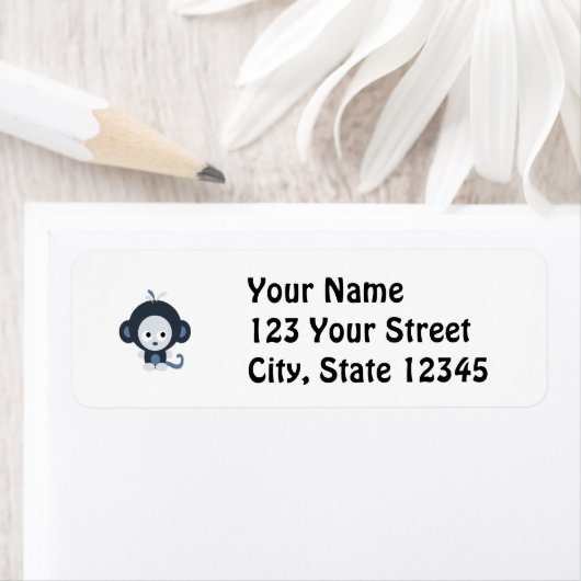 Cute Baby Blue Monkey Etiket (Insitu)