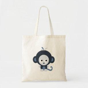 Cute Baby Blue Monkey Tote Bag