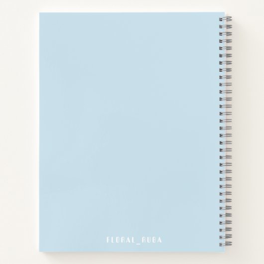 Cute baby blue notebook with geometric flowers  notitieboek (Achterkant)