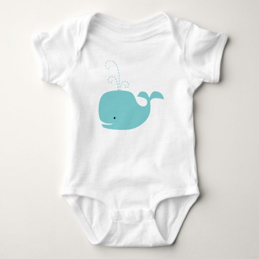 Cute Baby Blue Ocean Whale Romper (Voorkant)