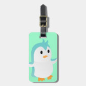 Cute Baby Blue Penguin Vector Art Bagagelabel (Voorkant verticaal)