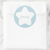 Cute Baby Blue Star Custom Name Sticker (Tas)