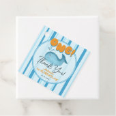 Cute Baby Blue Whale 1st Birthday Bedankjes Labels (In situ)