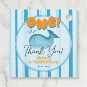Cute Baby Blue Whale 1st Birthday Bedankjes Labels (Achterkant)