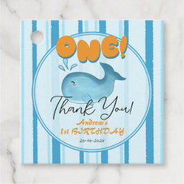 Cute Baby Blue Whale 1st Birthday Bedankjes Labels