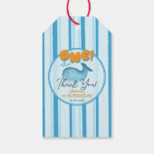 Cute Baby Blue Whale 1st Birthday Cadeaulabel (Achterkant)