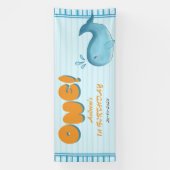 Cute Baby Blue Whale 1st Birthday Spandoek (Verticaal)