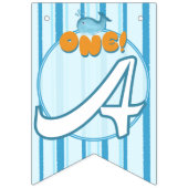 Cute Baby Blue Whale 1st Birthday Vlaggetjes (Derde vlag)