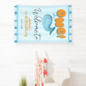 Cute Baby Blue Whale 1st Birthday Welcome Spandoek (Insitu)