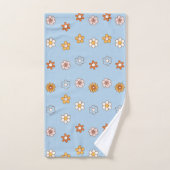 Cute baby blue & yellow floral pattern bad handdoek (Handdoek)