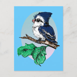 Cute Baby Bluejay Briefkaart